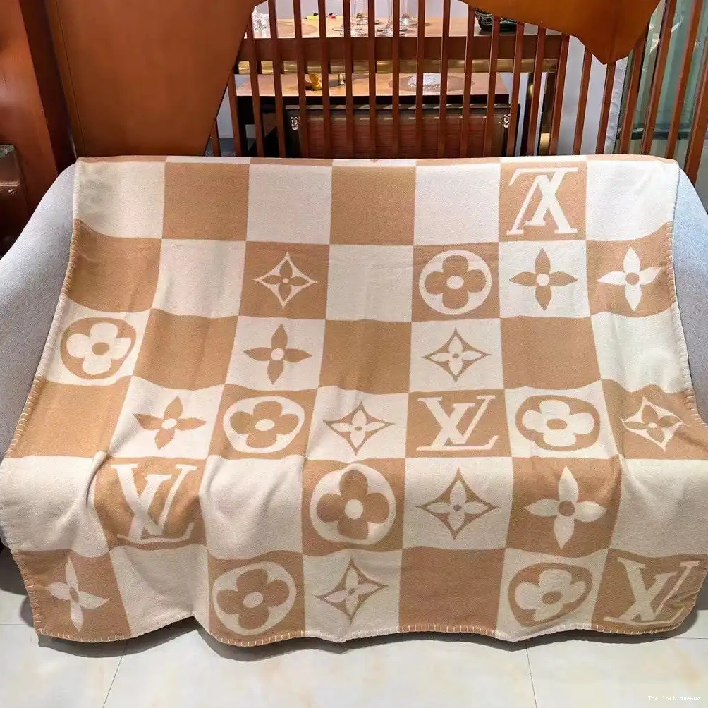CHECKERED CUSTOM BROWN THROW BLANKET 0629